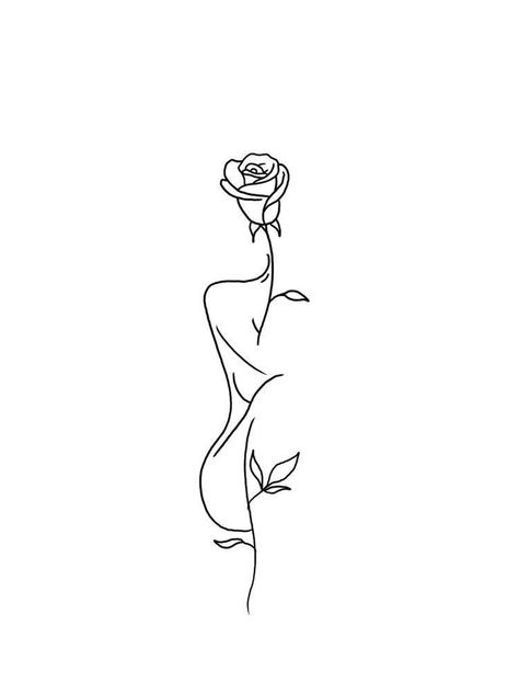 Outlined Women Tattoo, Brachial Tattoo, Feminine Silhouette Drawing, Different Unique Tattoos, Silouhette Tattoo Woman, Silloutte Tattoo Women, Tatoos Without Meaning, Womens Body Tattoo Silhouette, Line Art Tattoos Woman Self Love