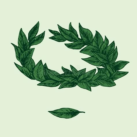 Leaf Crown Drawing, Greek Leaf Crown, Dnd Green, Laurel Tattoo, Olive Crown, Future Collage, Laurel Plant, Greek Drawing, Best Tattoos Ever