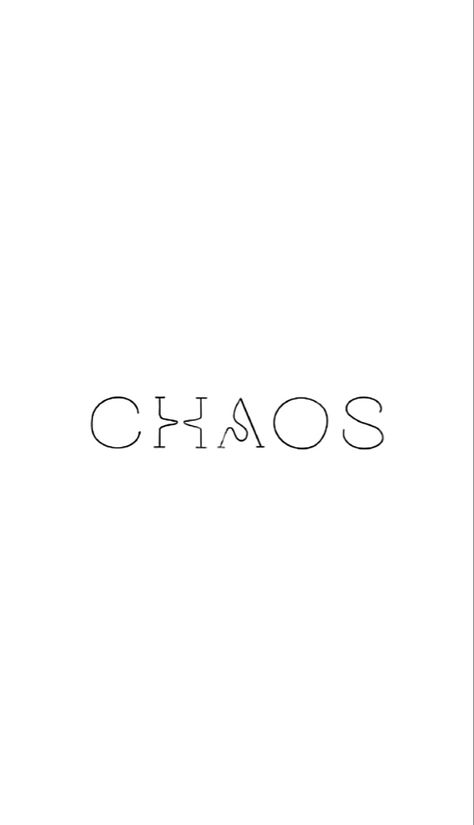 Chaos Tattoos For Women, Chaos Tattoo Design, Small First Tattoo Ideas Meaningful, Confident Tattoo Ideas, Number Tattoo Men, Chaos Tattoo Words, Beautiful Chaos Tattoo, Tattoo Ideas White Background, Short Word Tattoos