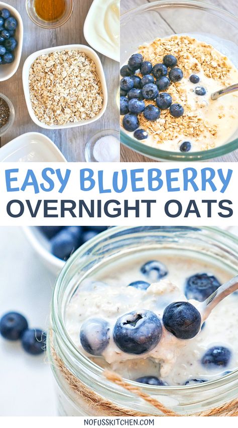 Blueberry Cheesecake Overnight Oats With Jello, Overnight Oats Greek Yogurt, Blueberry Cheesecake Overnight Oats, Cheesecake Oatmeal, Rolled Oats Recipe, Oats With Yogurt, Overnight Oats Recipe Easy, Overnight Oats In A Jar, Overnight Oats With Yogurt