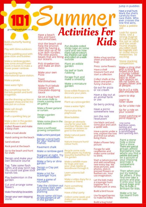 Summer activities Summer Holiday Activities, Uppfostra Barn, Summer Activities For Toddlers, Summer Planning, Summer Camp Activities, Summer Schedule, Summer Fun For Kids, Fun Summer Activities, Summer Fun List