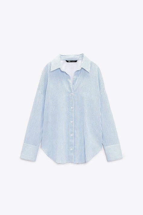 Zara Striped Shirt, Casual Blouse Designs, Striped Linen Shirt, White Stripes Shirt, Zara Outfit, Blue Striped Shirt, Fashion Capsule, Swaggy Outfits, Cute Simple Outfits