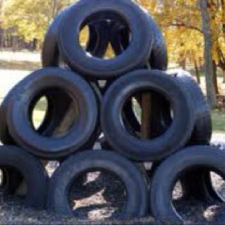 Tire pyramid. No link, but something like this would be fund to climb through. Goat Playground Ideas, Tire Playground, Shop Hacks, Farming Tractors, Goat Playground, Outdoor Kids Play Area, Agriculture Equipment, Pallet Playhouse, Public Playground