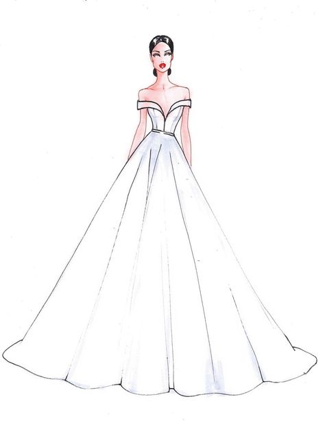 New dream Wedding Dress Drawings, Fashion Illustration Poses, Wedding Dress Sketches, Fashion Illustrations Techniques, Dress Illustration, Seni Dan Kraf, Dress Design Drawing, Fashion Illustration Sketches Dresses, Fashion Sketches Dresses