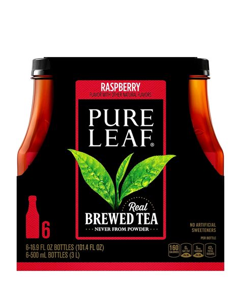 PURE LEAF Raspberry Ounce Fluid Raspberry Iced Tea, Raspberry Tea, Black Tea Leaves, Pure Leaf Tea, Lemon Tea, Cherry Flavor, Tea Powder, Beverage Packaging, Pure Leaf Tea Bottle