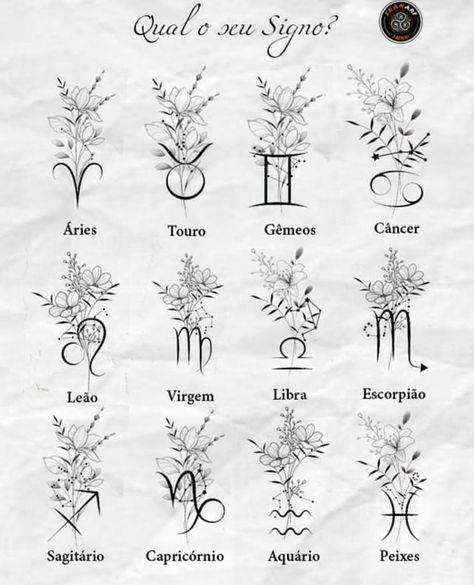 Birth Flower Zodiac Tattoos, Birth Signs Zodiac Tattoos, Birth Sign Tattoos Symbols, Virgo Birth Flower Tattoo, Leo Birth Flower Tattoo, Leo Tattoos Zodiac, Zodiac Flower Tattoo, Leo Sign Tattoo, Tattoos Zodiac