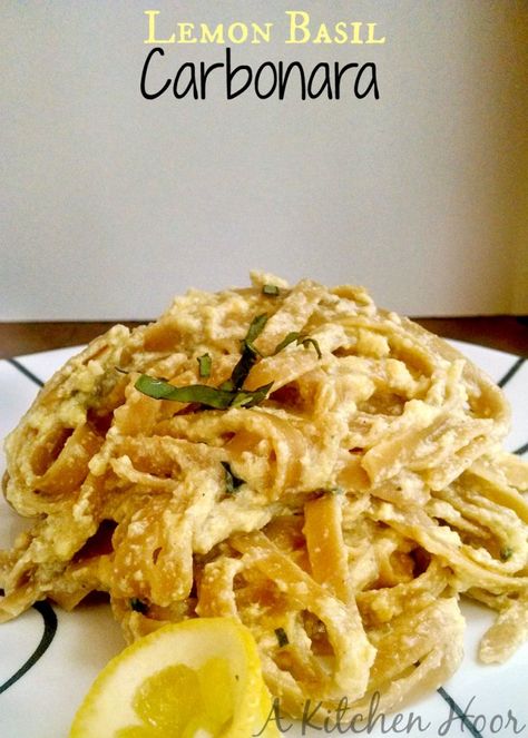 Lemon Carbonara Pasta, Dinner Ides, Carbonara Pasta, Lemon Basil, Supper Recipes, Healthy Food Options, Quick Healthy Meals, Vegetarian Recipes Dinner, Vegetarian Dinner