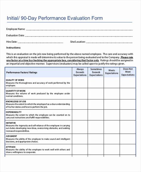 90 Day Performance Review Template Beautiful Employee Review Template Employee Review, Performance Review Template, Employee Evaluation, Employee Evaluation Form, Employee Performance Review, Evaluation Employee, Employee Performance, Review Template, Performance Review