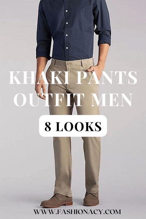 Khaki Pants Outfit Men Khaki Pants Outfit Men, Khaki Pants Outfit, Pants Outfit Men, Khaki Pants Men, Men Style Tips, Pants Outfit, Khaki Pants, Mens Outfits, Wardrobe