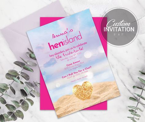 Island Invitation, Hen Party Invite, Hens Party Themes, Bachelorette Invite, Hens Party Invitations, Island Party, Bachelorette Party Planning, Bachelorette Themes, Island Theme