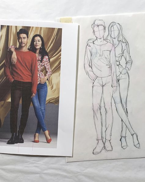 How To Draw Couples, Figure Proportions, Figure Drawing Tutorial, Fashion Figure Templates, Video Fashion, Fashion Figure, Fashion Figure Drawing, Dynamic Pose, Anatomy For Artists