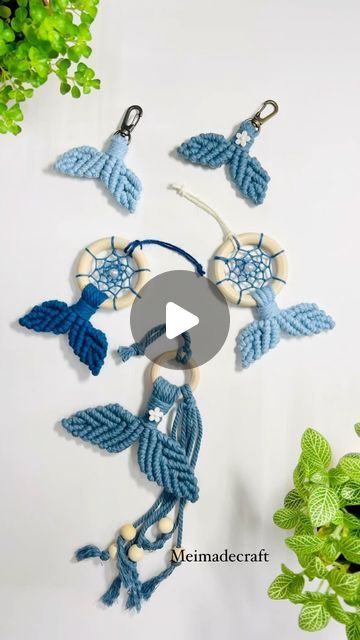 Macrame Dolphin Tutorial, Macrame Jellyfish Tutorial, Macrame Whale Tutorial, Macrame Fish Keychain Tutorial, Mermaid Tail Macrame Keychain, Sea Themed Macrame, Macrame Mini, Tail Keychain, Macrame Accessories