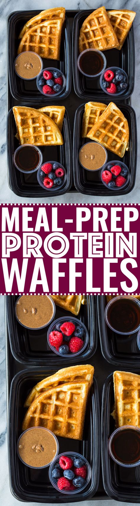 Meal-Prep Protein Waffles Gimme Delicious, Protein Meal Prep, Fitness Meal Prep, Food Protein, Fitness Meals, Protein Waffles, Protein Meal, Breakfast Meal, High Protein Breakfast