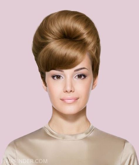 Beehive updo | Modern version of a 1960s high-fashion hairstyle Beehive Hairstyle, Easy Beehive Hairstyle, Wedding Hair Beehive, The Beehive Hairstyle, 60s Beehive Hair, 60s Hair Beehive, Red Hair Shampoo, Prom Hair Up, 1960 Hairstyles