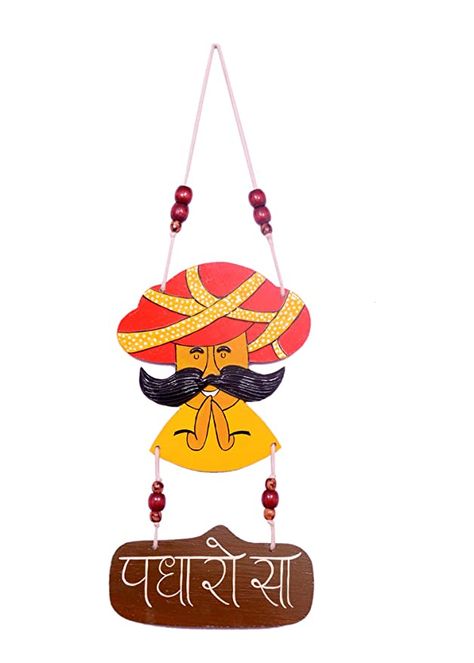 RD'S Store Handmade Wooden PADHARO SA Welcome Wall Hanging Signboard with Traditional Rajasthani Articulture for Home Decor : Amazon.in: Home & Kitchen Padharo Sa, Welcome Wall Hanging, Feather Crafts Diy, Paper Flower Wall Hanging, Home Decor Amazon, Welcome Wall, Rajasthani Art, Hanging Diy, Diy Diwali Decorations