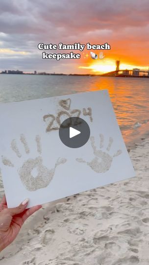 431K views · 33K reactions | save this for your next beach day or family trip keepsake 🐚🩵 And how cute would this be as a Mother’s Day gift with all the kids hand prints on it in a frame 🥺 personalized gifts and crafts from my kids is always my favorite! 

to make these family hand prints all you need is a canvas and some Elmer’s glue. the boys made one and Cody and I made one. You could get a bigger canvas and do the whole family 🫶🏼

#familytrip #sunset #mothersday #kidscraft #familygoals #love #beachtrip #crafts #handprint | Christine Andrew | Hello Fashion | Lucky Socks · Belong Together (Sped Up) Sand Handprints On Canvas, Sand Hand Print On Canvas, Sand Handprint Canvas, Beach Handprint Art, Sand Handprint, Beach Keepsakes, Homemade Kids Gifts, Family Hand Prints, 2024 Beach