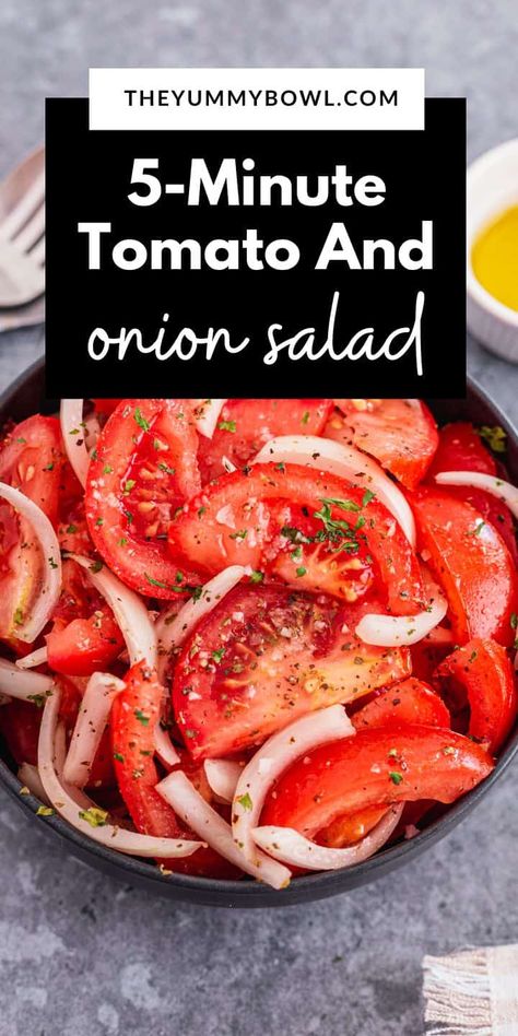 Cucumber Onion Tomato Vinegar And Oil Salad, Tomato And Balsamic Vinegar, Onion Dressing Salad, Turkish Tomato And Onion Salad, Tomatoes And Onions Recipes, Red Onion And Tomato Salad, Easy Tomato Salad Recipes, Tomato Garlic Salad, Tomato Onion Basil Salad