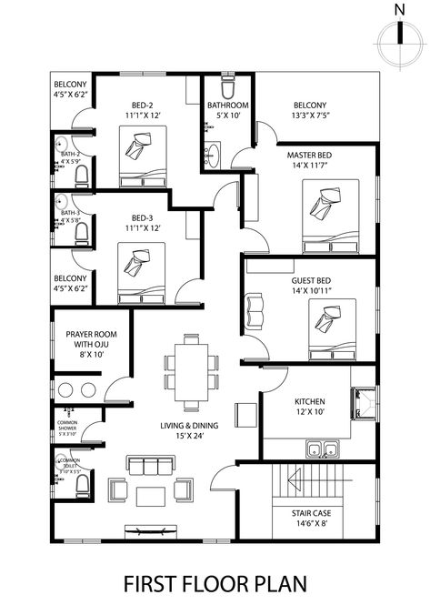 Dormetry Design Plan, Drafting Floor Plans, Autocad House Plan With Dimensions, Autocad Floor Plan With Dimensions, Autocad Plan With Dimension, Autocad Drawing Floor Plans, 2d Plan Autocad, Autocad Plan, 3 Bedroom Home Floor Plans