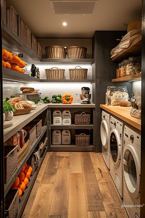 Walk-in Pantry and Laundry Room Combo: Space Optimization Ideas - Puqqu Pantry Laundry Room Combo, Pantry Laundry Room, Pantry Laundry, Pantry Room, Dream Laundry Room, Pantry Remodel, Laundry Room Closet, Laundry Room Layouts, Laundry Room Renovation