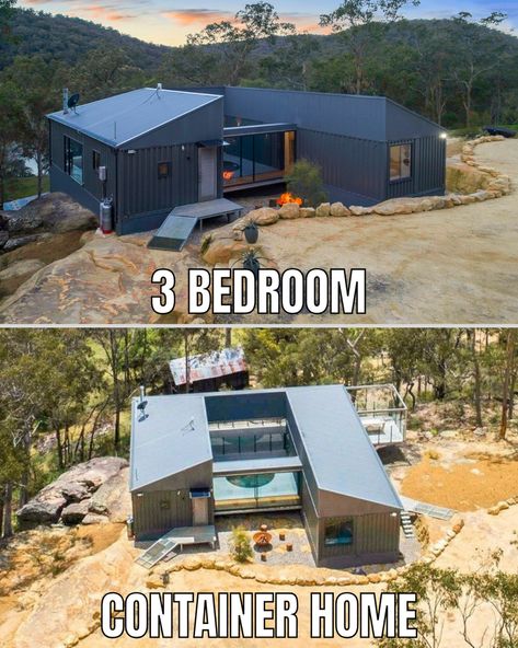 3 Bedroom Container Home Shipping Container Homes Australia, Container Homes Australia, Shipping Container Home Designs, Shipping Container House Plans, Container Buildings, Building A Container Home, Container House Plans, Casa Container, Barndominium Ideas Floor Plans