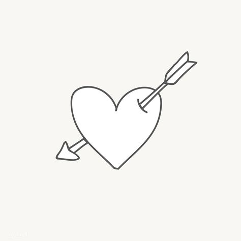 Heart pierced by an arrow vector | free image by rawpixel.com / wan Heart Bow And Arrow Tattoo, Arrow Through Heart Tattoo, Heart With Arrow Drawing, Arrow Heart Tattoo, Heart With Arrow Tattoo, Heart And Arrow Tattoo, Bowen Arrow, Valentine Tattoo, Two Hearts Tattoo