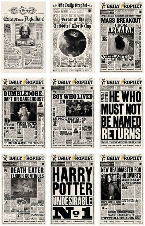 Harry Potter Typography, Harry Potter Wanted Poster, Harry Potter News, Harry Potter Newspaper, The Daily Prophet, Harry Potter Journal, Harry Potter Book Covers, Imprimibles Harry Potter, Harry Potter New