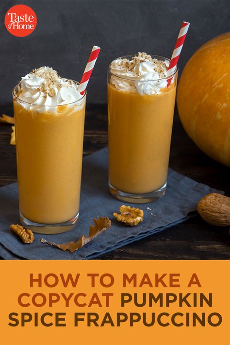 How to Make a Copycat Starbucks Pumpkin Spice Frappuccino Pumpkin Pie Frappuccino, Copycat Starbucks Pumpkin Spice Frappuccino, Homemade Pumpkin Spice Frappuccino, How To Make A Pumpkin Spice Frappuccino From Starbucks, Diy Pumpkin Spice Frappuccino, How To Make Pumpkin Spice Frappuccino, Pumpkin Pie Frappuccino Starbucks, Pumpkin Spice Frappe Recipe, Starbucks Pumpkin Spice Frappuccino