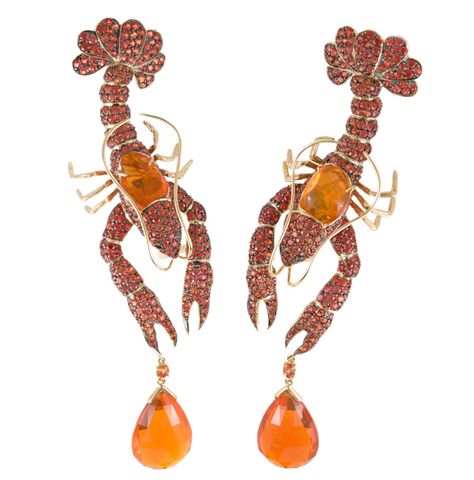 Lydia Courteille's homage to surrealism | The Jewellery Editor Pretty much the greatest thing ever Lydia Courteille Jewelry, Lydia Courteille, Sea Life Jewelry, Orange Sapphire, Animal Jewelry, High Jewelry, Modern Jewelry, Amazing Jewelry, Costume Jewelry