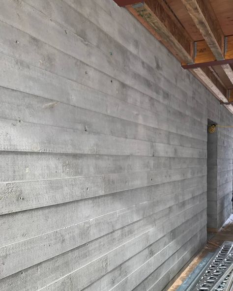 Wood Formed Concrete, Exterior Concrete Wall Finishes, Board Form Concrete, Board Formed Concrete Wall, Formed Concrete, Concrete House Design, Decorative Concrete Floors, Concrete Wall Panels, Board Formed Concrete