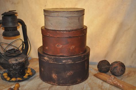 Shaker Pantry, Folk Art Decor, Paper Mache Boxes, Pantry Boxes, Shaker Boxes, Primitive Colonial, Washing Powder, Nesting Boxes, Light Cream