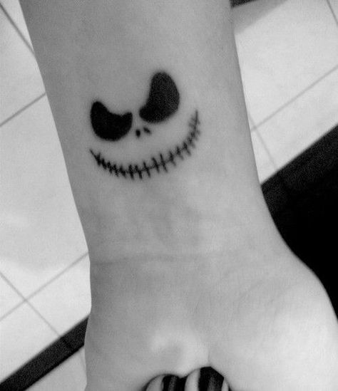 Jack Skellington Tattoo, Tim Burton Tattoo, Jack Tattoo, Emo Tattoos, Nightmare Before Christmas Tattoo, Christmas Tattoo, Movie Tattoos, Skeleton Tattoos, Cute Little Tattoos