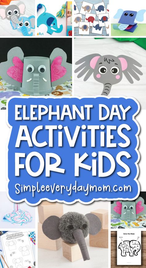 Elephant Toddler Craft, Preschool Elephant Activities, Elephant Activities For Preschool, Elephant Crafts For Preschool, Preschool Elephant Crafts, Elephant Craft, Elephant Game, Elephant Facts, Elephant Crafts