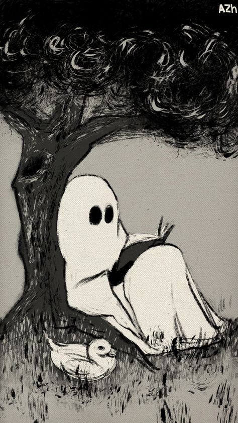 Ghost Inktober #art #aesthetic #ghost #gothic #art #artist #ink #inktober #painting #books #illustration #instagram #behance Vintage Ghost Illustration, Ghost Art Aesthetic, Drawing Ghosts, Little Ghost Drawing, Ghost Inktober, Ghosts Drawing, Creepy Illustration, Book Inspired Tattoos, Aesthetic Ghost