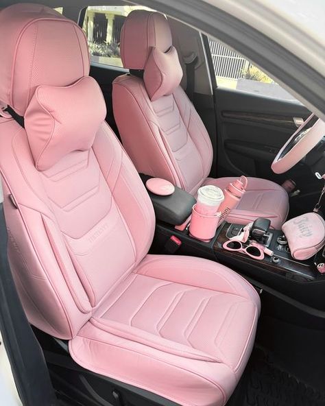 Nissan Sentra Accessories Car Interiors, Pink Car License Plate, Black And Pink Car Interior, Car Decorations Interior Pink, Pink Car Decorations Interior, Pink Car Inside, Pink Car Accessories Interiors, Car Ideas For Girls Vehicles, Girl Car Interior Decor