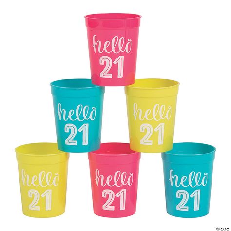 Hello 21 Birthday, Birthday Shot Glasses, Hello 21, 21st Birthday Themes, 21st Bday Ideas, Birthday Shots, Birthday Party At Home, 21st Party, 21 Birthday