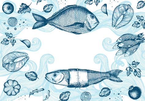 Creative background blue fish fresh food Food Photo Background, Menu Design Layout, Food Background, Food Backgrounds, Fish Food, Healthy Fish, Creative Background, Background Blue, Blue Fish