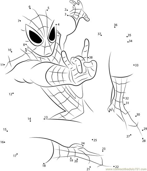 Spider Man Worksheet, Spiderman Activity Sheets, Spider Man Activities, Dot To Dot Printables For Kids, Connect The Dots Printable, Dots Drawing, Super Hero Activities, Oppgaver For Barn, Dot To Dot Printables