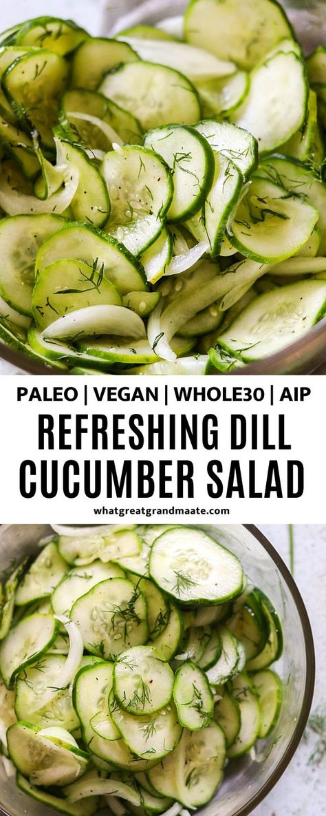 Dill Cucumber Salad, Dill Cucumber, Autoimmune Diet Recipes, Aip Diet Recipes, Paleo Vegetables, Autoimmune Recipes, Paleo Side Dishes, Autoimmune Paleo Recipes, Aip Paleo Recipes