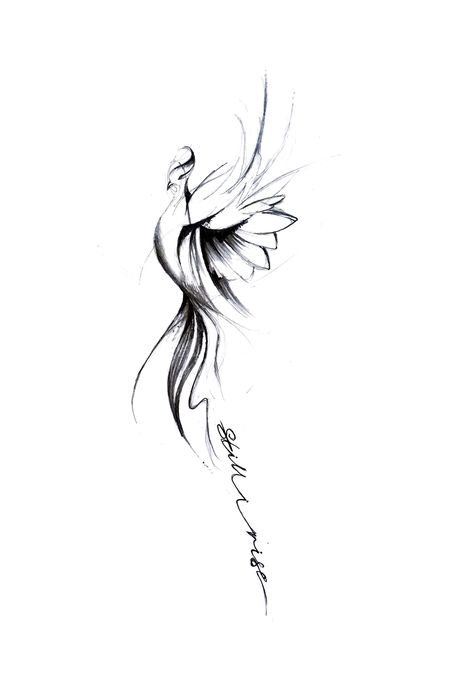 Woman Side Tattoo Ribs, Top Of The Back Tattoos For Women, Still I Rise Tattoo With Butterfly, Small Phoenix Tattoos For Women Arm, Dainty Feminine Tattoos Classy, Fire Within Me Tattoo, Phoenix Still I Rise Tattoo, Phoenix Tattoo Design Feminine Small, Phoenix Minimalist Tattoo