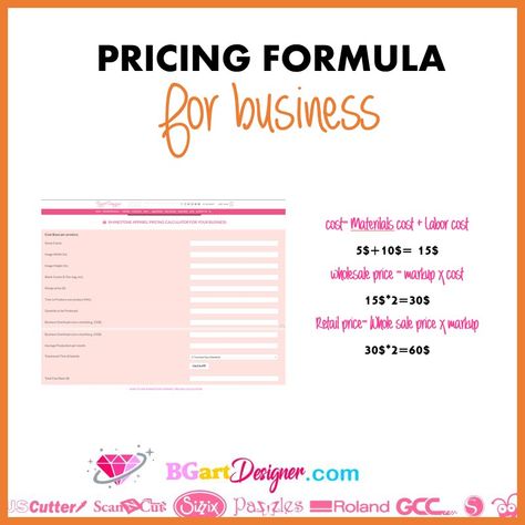 Selling Price Formula, Pricing Formula Business, Product Costing Formula, How To Calculate Price Of Your Product, Small Business Shirt Packaging Ideas, Pricing Formula For Services, How To Price Food To Sell, Business Product Ideas To Sell, How To Price Vinyl Shirts