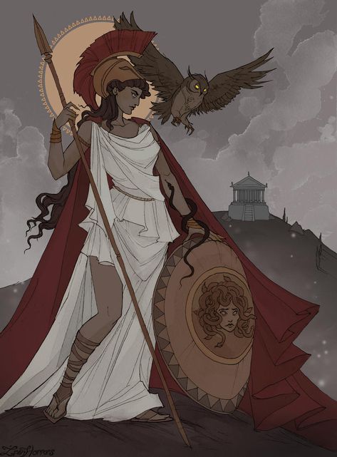 Athena by IrenHorrors on DeviantArt Athena Greek Goddess, Greek Goddess Art, Greek Mythology Gods, Greek Gods And Goddesses, Greek Mythology Art, Greek And Roman Mythology, Athena Goddess, Roman Mythology, Mythology Art