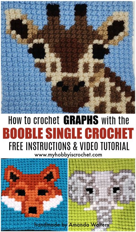 My Hobby Is Crochet: How to Crochet Graphs with the Bobble Single Crochet Stitch: Instructions & Video Tutorial | Bobble Stitch Giraffe Block Graph | Wildlife (Bobble) Graphghan Graphghan Crochet, Crochet Graph Patterns, Crochet C2c Pattern, C2c Crochet Pattern Free, Bobble Stitch Crochet, Bobble Crochet, Crochet Graphs, Foundation Single Crochet, Graph Patterns