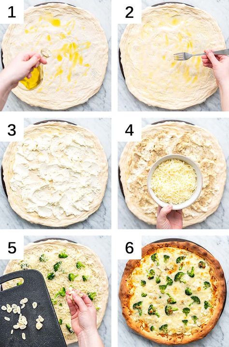 Ricotta Cheese Pizza, Pizza Bianca Recipe, White Pizza Recipe, White Pizza Sauce, Veggie Pizza Recipe, White Pizza Recipes, Italian Seasonings, Delicious Pizza Recipes, Homemade Pizza Crust