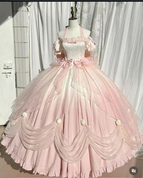 Pink And White Gown, White Gown Dress, Fairytale Disney, Princess Dress Pink, Princess Dress Fairytale, Prom Dresses Off The Shoulder, Dresses Off The Shoulder, Puffy Dresses, Short Prom Dresses