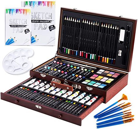 Wooden Art Box, Colour Mixing Wheel, Drawing Kits, Art Sets For Kids, Art Kits For Kids, Coloring Supplies, Oil Pastel Art, Art Supply, Oil Pastels