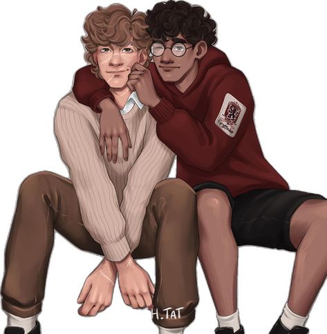 Remus And James, Remus Lupin Fan Art, Harry Potter Painting, Marauders Fan Art, All The Young Dudes, Harry Potter Anime, Remus Lupin, Harry Potter Marauders, Marauders Era