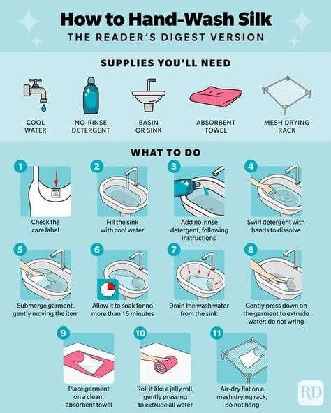 Washing silk is a delicate process, but it can be done! 🫧 Click the 🔗 in our bio to clean silk the right way. #silkcare #laundrytips #fabriccare #laundry #handwashingclothes How To Do Laundry Correctly Chart, Clothes Washing Hacks, Hand Wash Clothes, House Chores List, Laundry Help, Life Hacks Cleaning, How To Wash Silk, Daily Crafts, 1000 Life Hacks