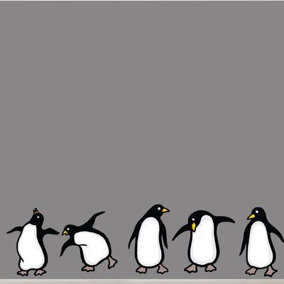 Harriet Bee 15 Piece Penguins Printed Wall Decal Set Size: 26" H x 26" W Penguin Illustration, Bee Wall, Penguin Love, Room Stickers, Painted Pottery, Nursery Wall Decals, Cute Penguins, Letter Wall, Zoo Animals