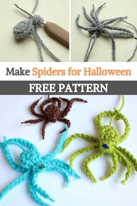 Crochet Halloween Spider Free Pattern, Small Crochet Spider Pattern, Crocheted Spider Free Pattern, Crochet Small Spider, Crochet Small Spider Free Pattern, Crochet Spiders Free Patterns, Crochet Mini Spider, Small Crochet Crafts, Free Crochet Spider Pattern