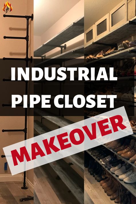 Pipe Closet Ideas, Pipe Closet Diy, Industrial Closet Ideas, Industrial Pipe Closet, Pipe Closet, Industrial Closet, Steampunk Character, Closet Diy, House Organization